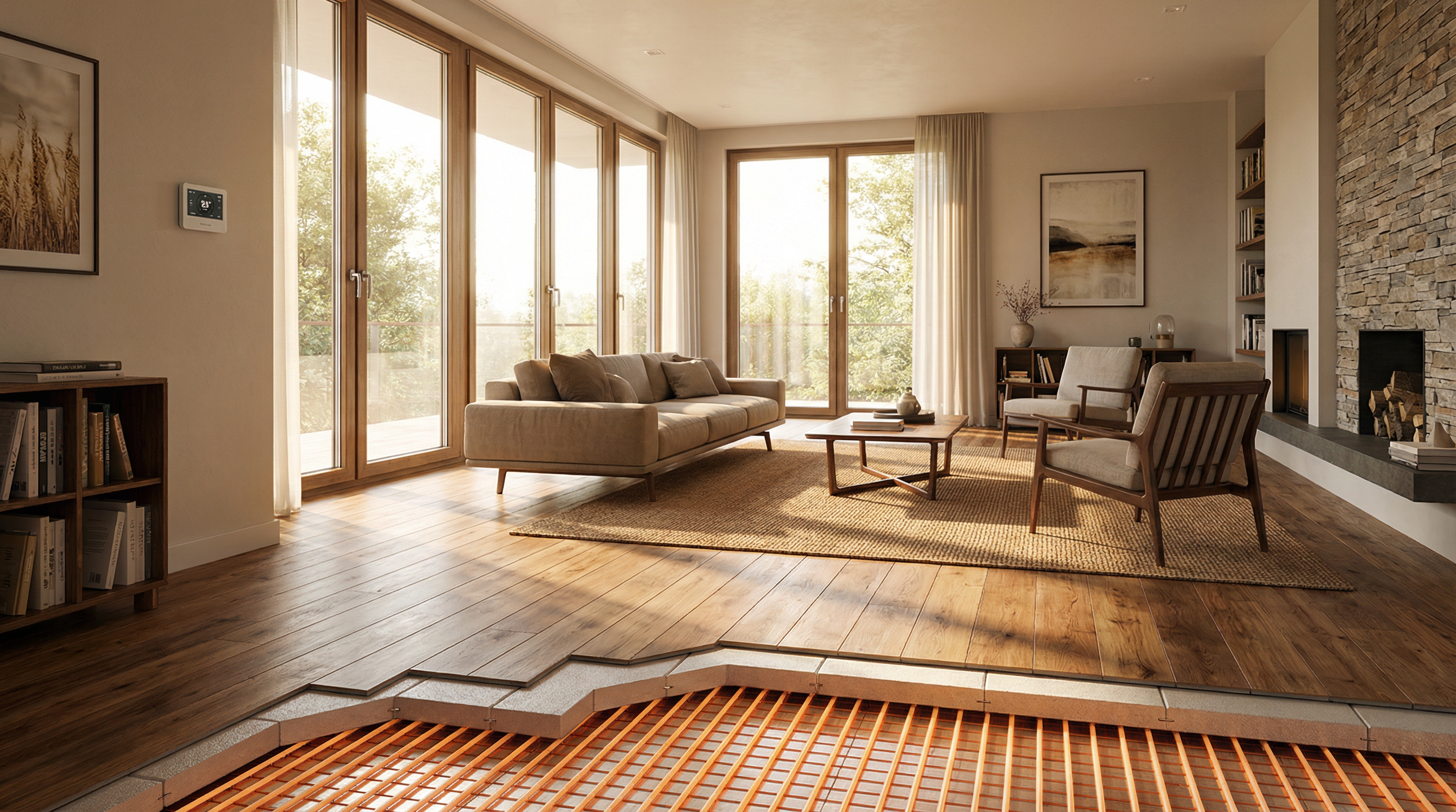 Vloerverwarming installatie